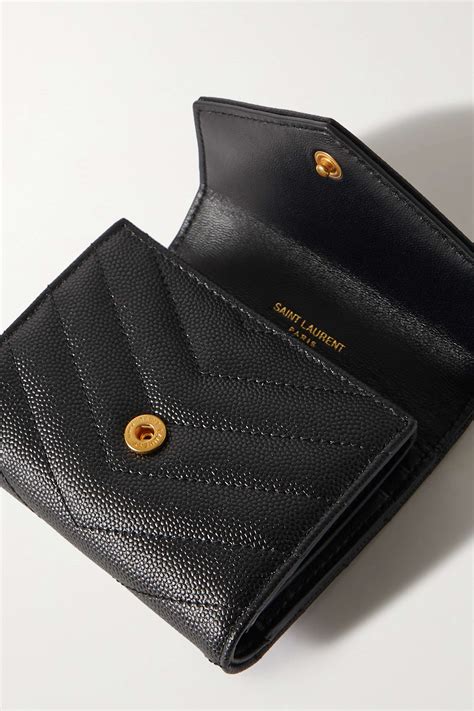 ysl quilted textured-leather wallet|ysl card holder.